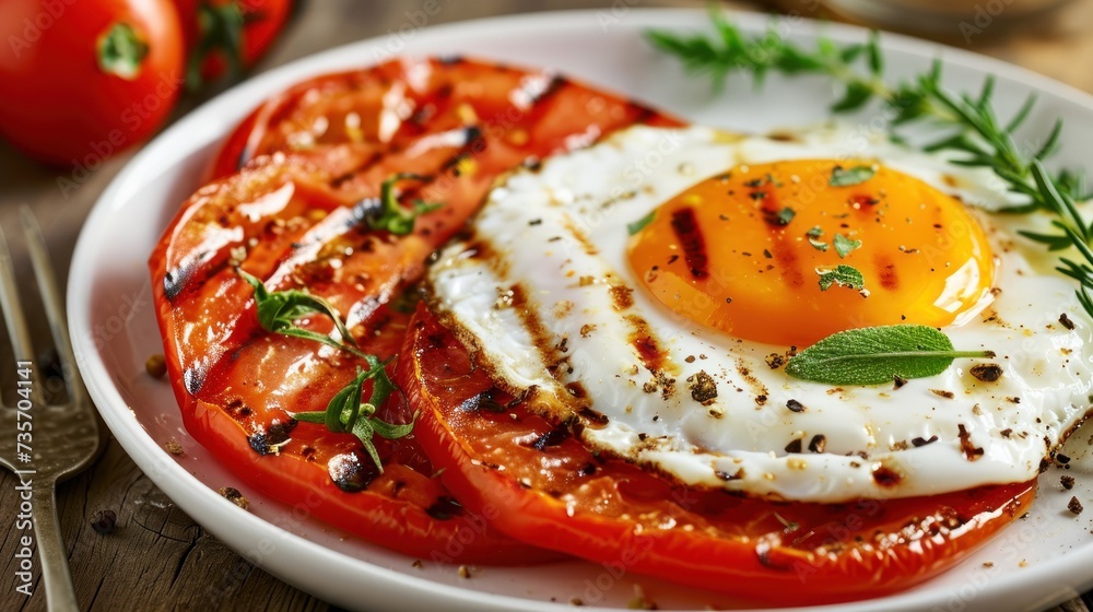 White Plate With Tomatoes and Egg Banner.