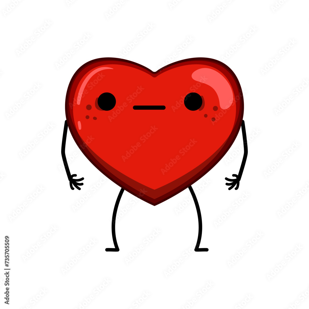 retro heart character cartoon vector illustration retro heart character cartoon vector illustration