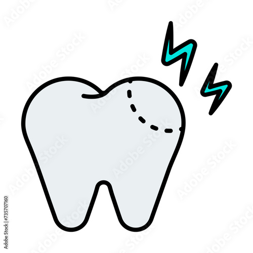 Have a toothache. Dental icon set - Colorline Icon
