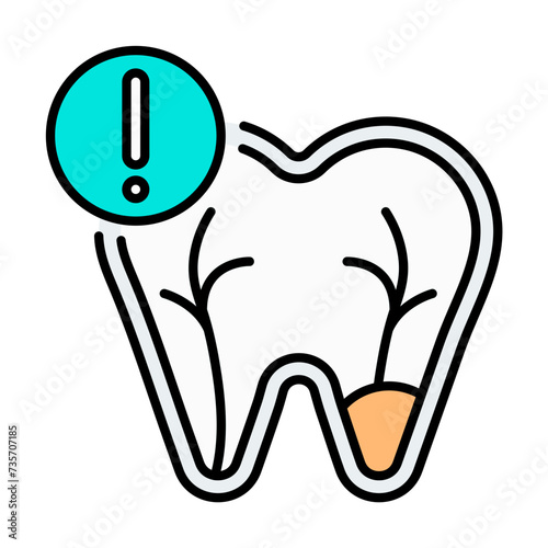 Dental Caries. Dental icon set - Colorline Icon