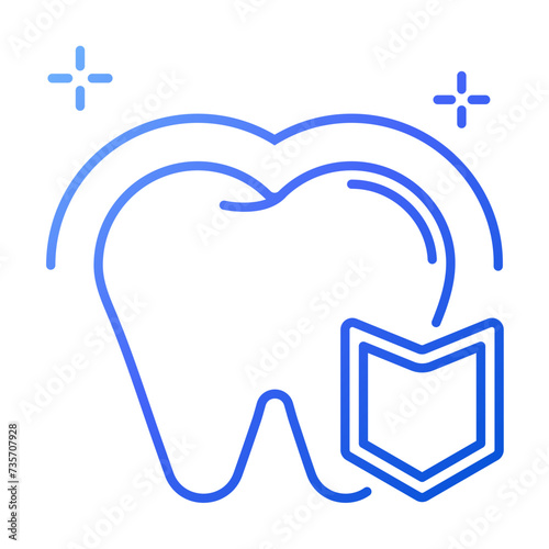 Enamel. Dental icon set - gradient Icon