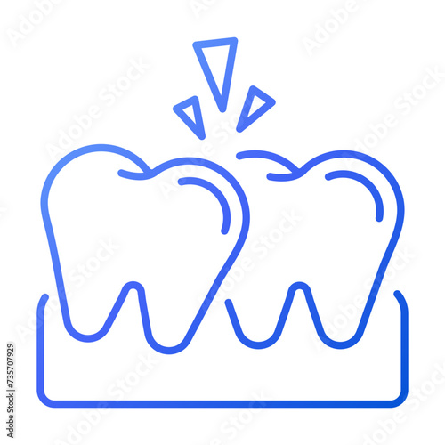 Overlapping. Dental icon set - gradient Icon