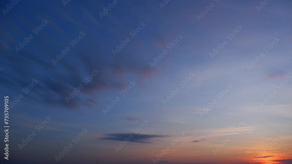 4K : Sunset sky time lapse : The sunset time-lapse sky transforms into a canvas of vibrant hues. Wispy clouds gracefully dance across the horizon, painting a timelapse spectacle.
4K : Sunset sky time lapse : The sunset time-lapse sky transforms into a canvas of vibrant hues. Wispy clouds gracefully dance across the horizon, painting a timelapse spectacle.