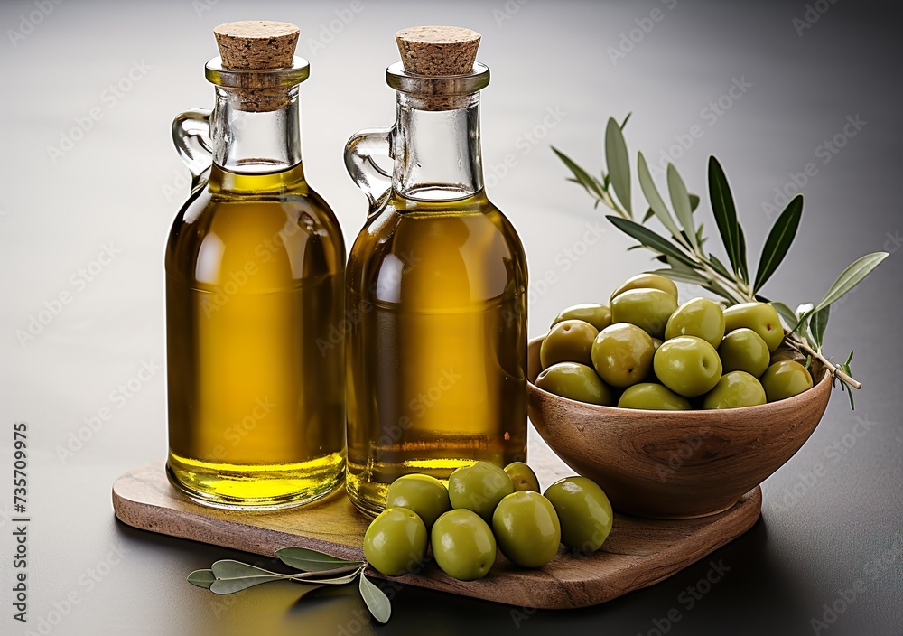 Olive oil with fresh olives Olive oil with fresh olives