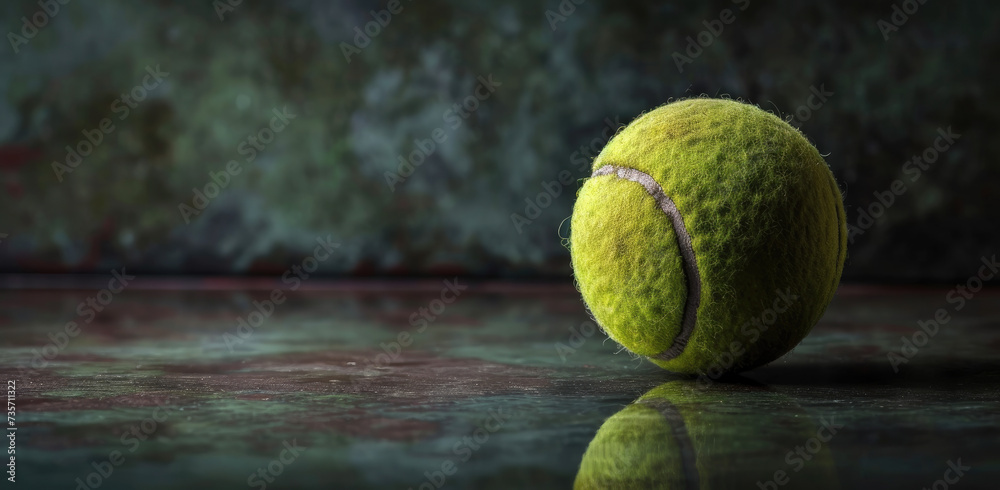 Professional Tennis Ball Close-Up: Studio Shot
