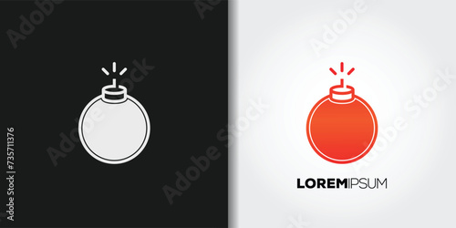 dynamite bomb logo set