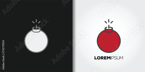 dynamite bomb logo set