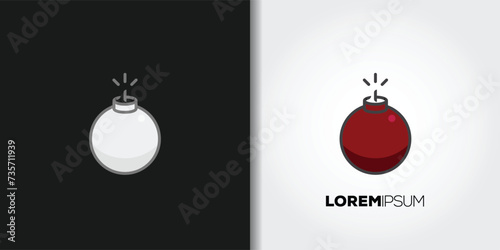 dynamite bomb logo set