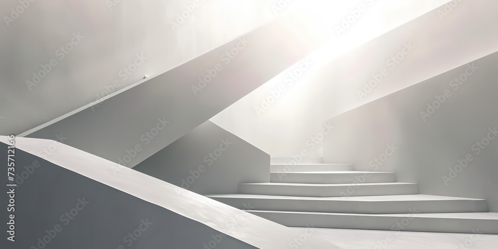 Obraz premium Geometric abstract on white light background.