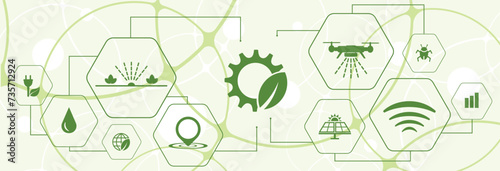 smart farming icons on white background	