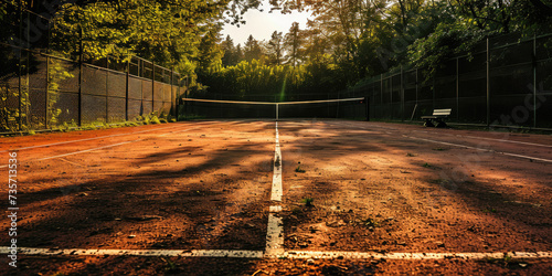 The Competitive Arena: Empty Tennis Court Photo
 photo