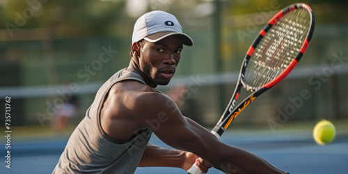 Dynamic Tennis Player in Mid-Game Action  © Creative Valley