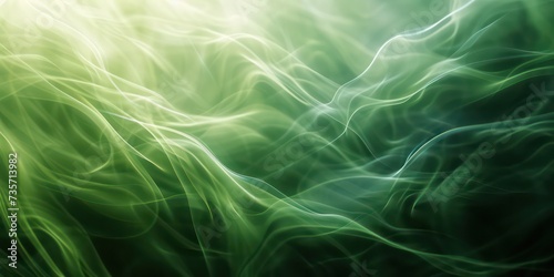 Blurred abstract motion background depth, lush green tones.