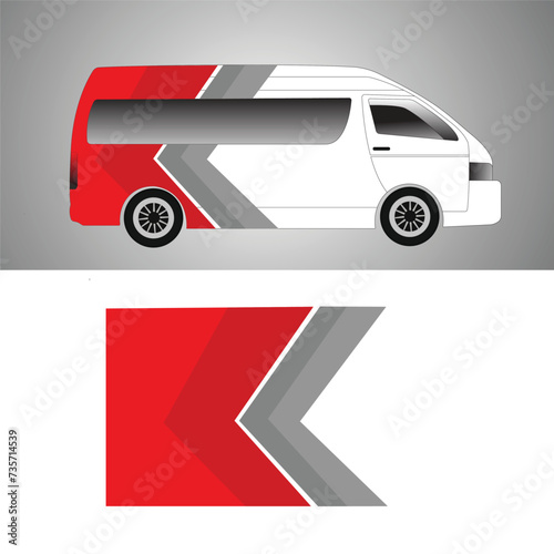 commercial van wrap sticker design vector.