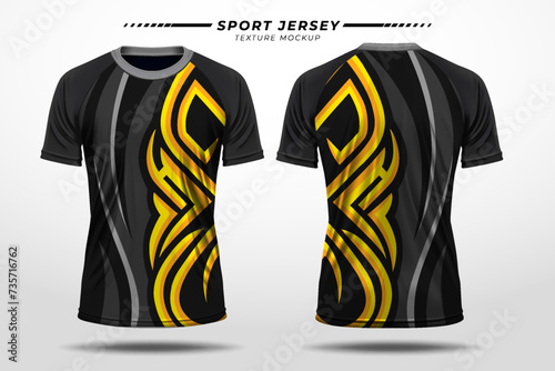 Sport jersey texture pattern tribal style with 3D mockup illustration front and back view for sublimation
