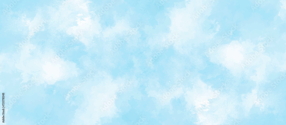 Blue sky with cloud .Beautiful blue sky with white clouds .bright cloud cover in the sun calm clear winter air background .gradient light white background.	