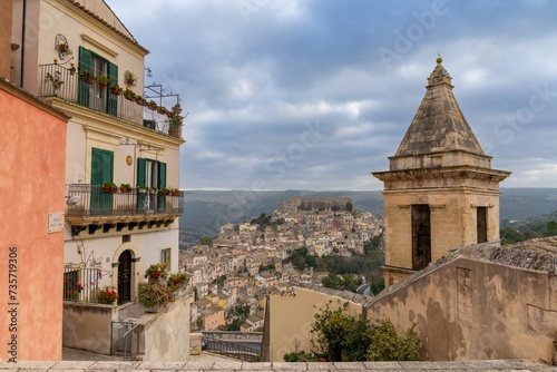 view of the historic Old Town of Ibla Ragusa in southeastern Sicily © makasana photo