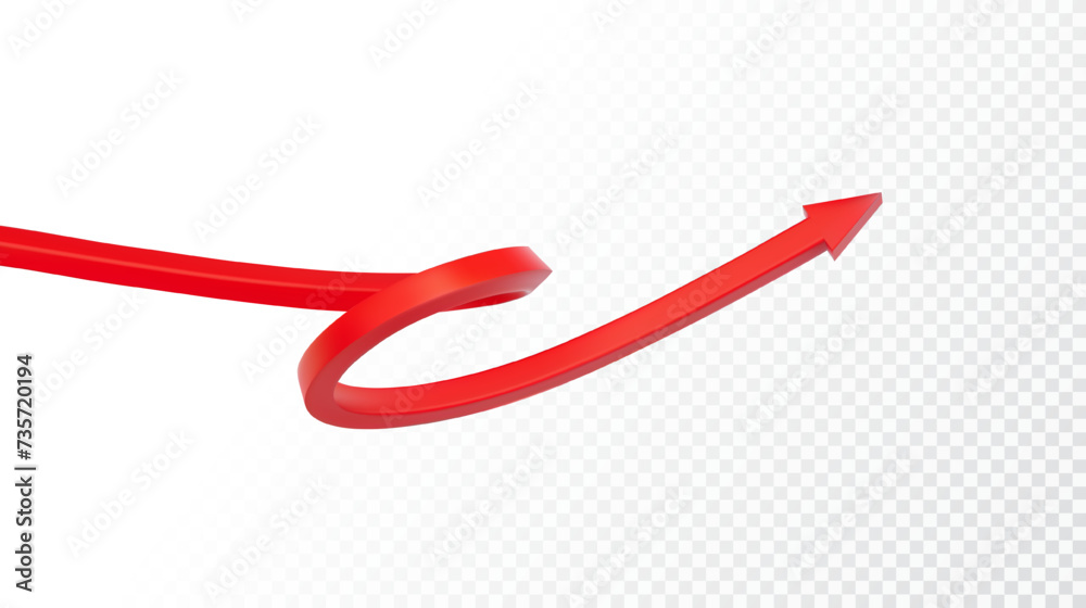 Realistic 3d Detailed Red Arrow on transparent background. Vector illustration for your graphic design. Eps 10 Realistic 3d Detailed Red Arrow on transparent background. Vector illustration for your graphic design. Eps 10