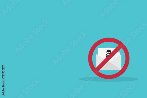 Spamming mailbox icon. Email hacking and spam warning symbol. EPS10 Vector Illustration.	