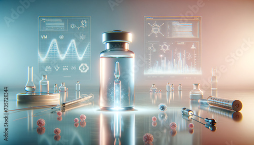 Modern vaccine development: Serene innovation in a glass vial.
