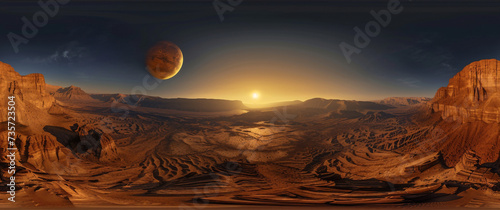 sunrise in the desert 360 panorama