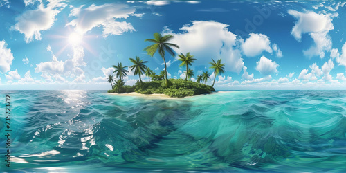 tropical island in the sea 360 panorama