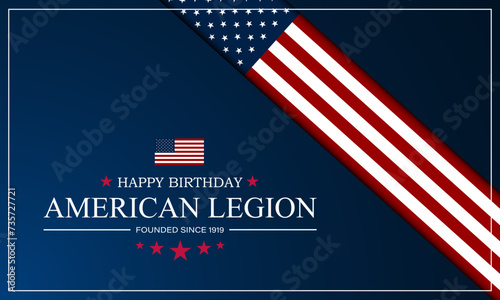 Happy Birthday American Legion Background Vector Illustration 