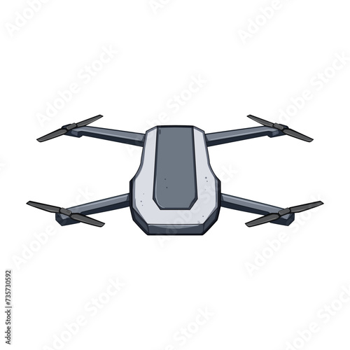 camera quadcopter cartoon vector illustration