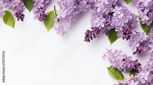 Framing flowers lilacs banner Watercolor lilac flowers Floral Wedding invitation card Vintage card ai generated