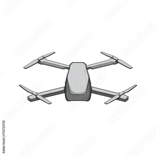 delivery quadcopter cartoon vector illustration