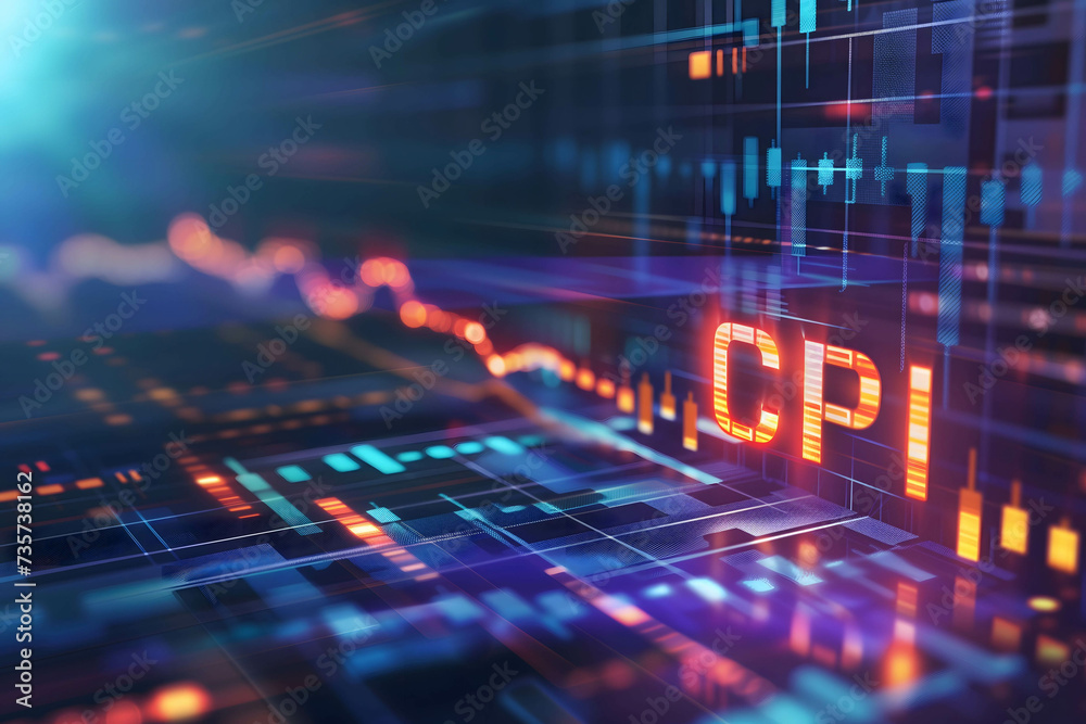 digital stock chart or graph background and word digital stock chart or graph background and word