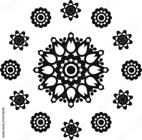 切り絵風の花