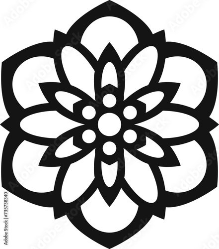 切り絵風の花5