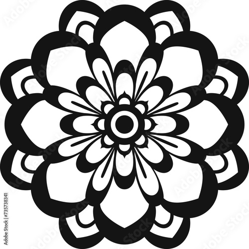 切り絵風の花10