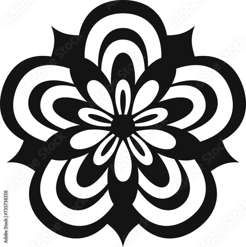 切り絵風の花7