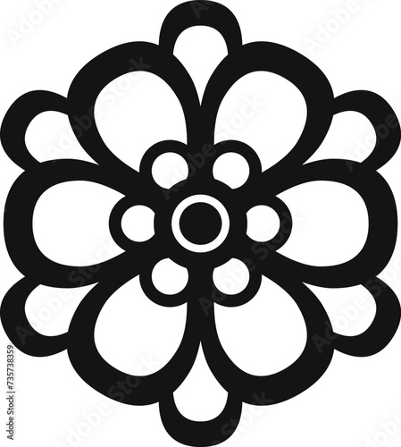 切り絵風の花4