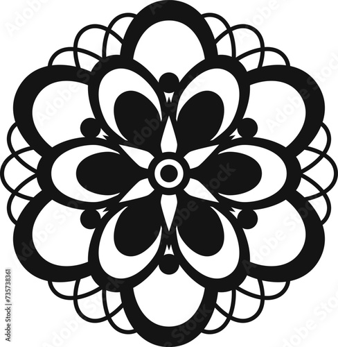 切り絵風の花1