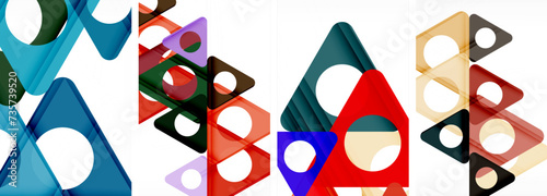 Abstract background set, showcasing a dynamic interplay of triangles. Fusion of modern design and geometric allure