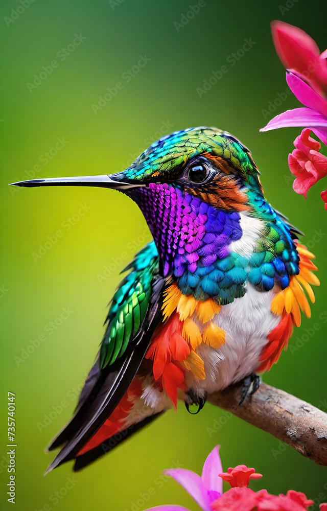 Fototapeta premium blue and green bird
