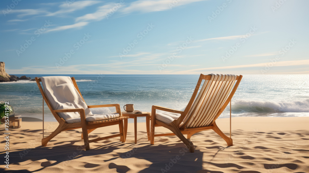 Seaside Relaxation, Soft light, Leading lines, Tranquility, Lounge chair, Couples retreat