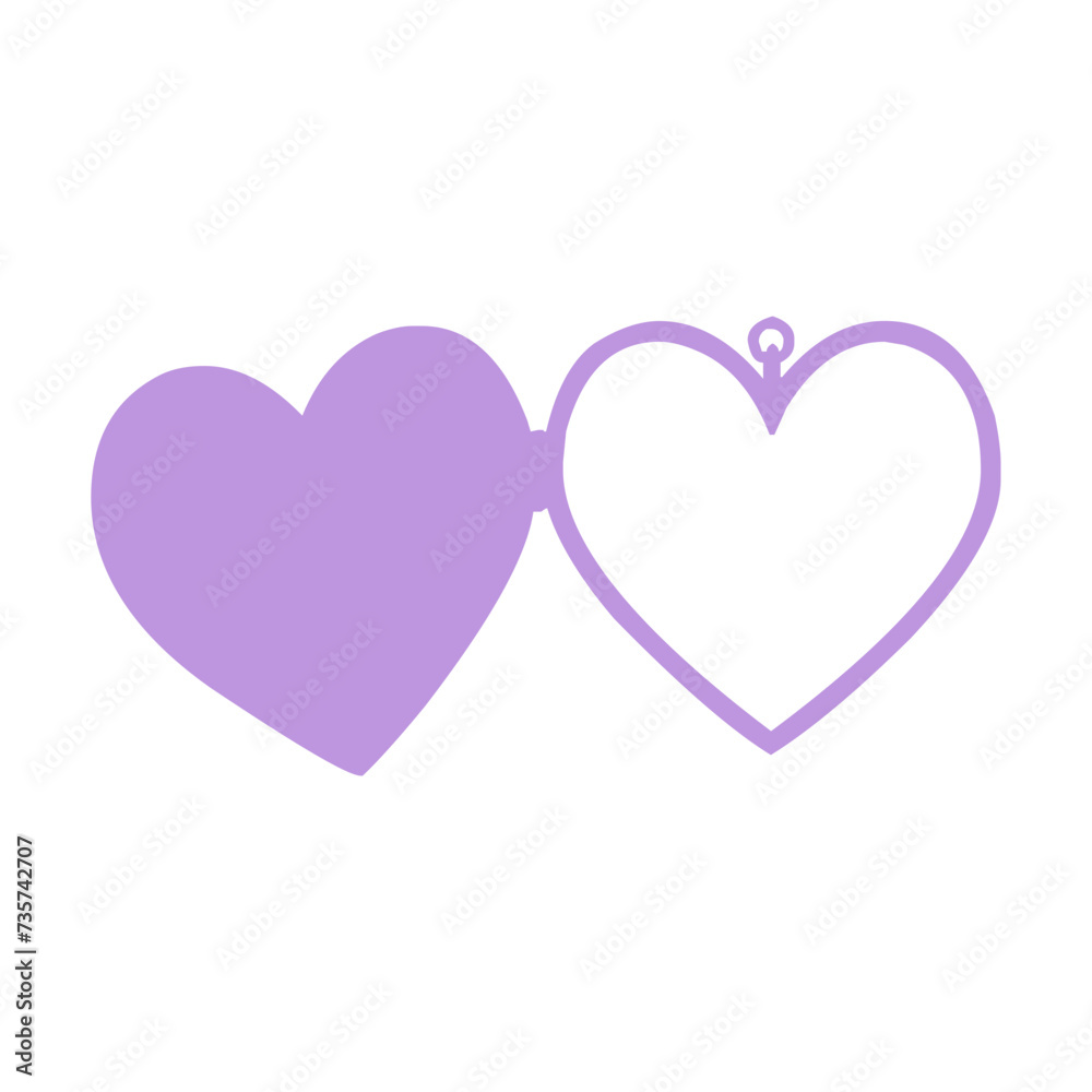 Violet Double Heart Photo Frame Icon