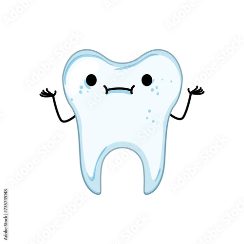 dentistry tooth character cartoon vector illustration