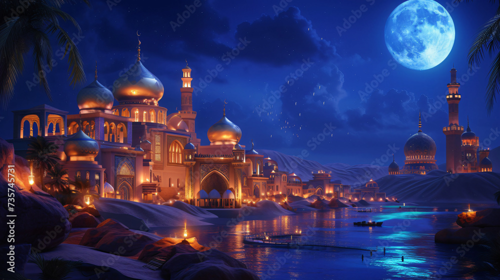 The Arabian night - obrazy, fototapety, plakaty 