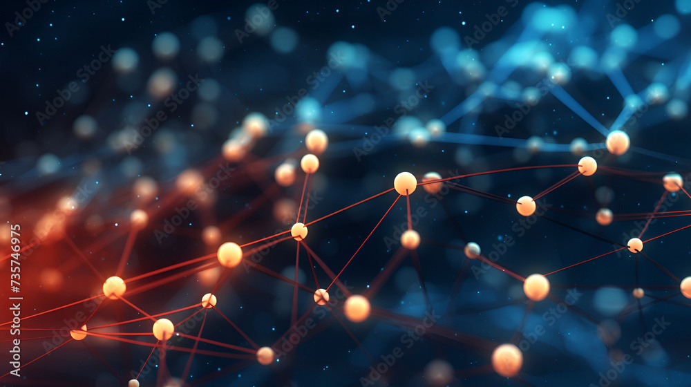 abstract technology 3d terrain dots graph dark plexus background ...