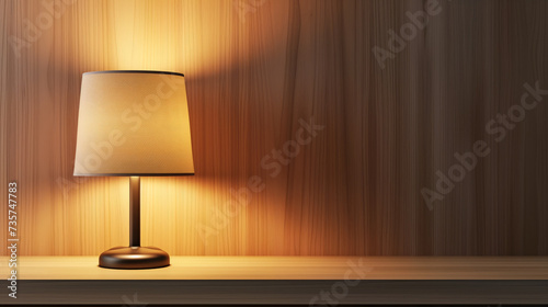 Table lamp emits warm light in a beautiful interior design