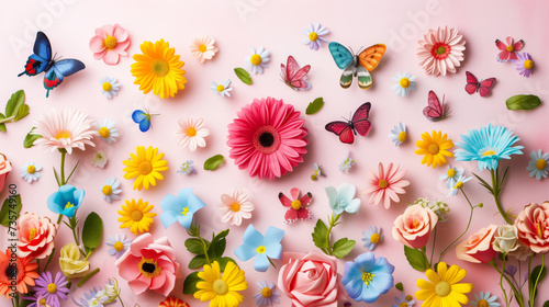 A background of beautiful different flowers © Alina Zavhorodnii
