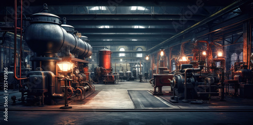 Metal Pipe-Filled Industrial Workshop for Production Stock