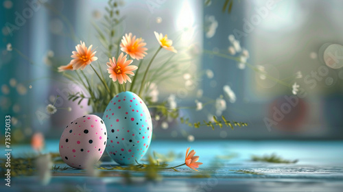 Easter egg on the table wallpaper.