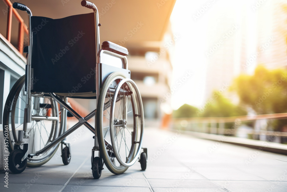 Fototapeta premium Wheelchair Beside Building