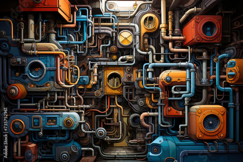 Industrial steampunk theme background